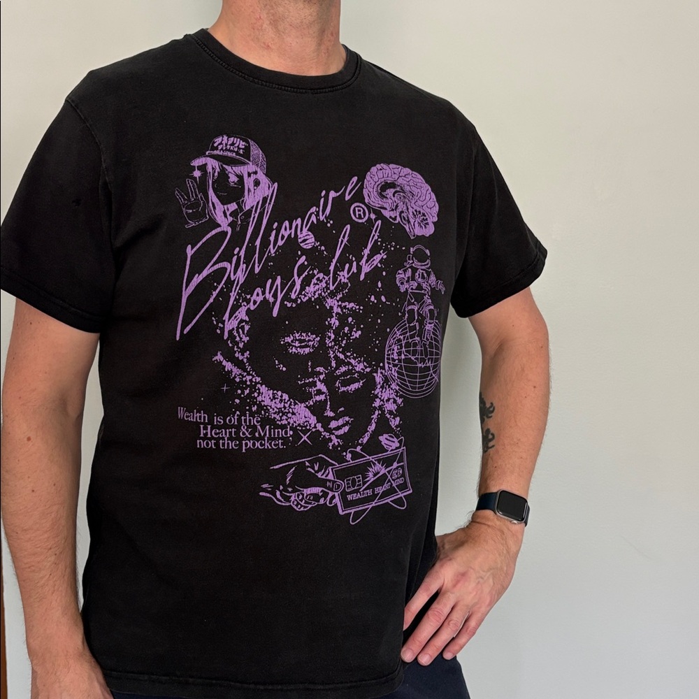 Billionaire Boys Club graphic shirt with logo - Wealth Heart Mind- Peace